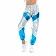 thumbnail image 2 of Zhuashum Womens Christmas Sweatpants Straight Leg Nightclub Leisure Sports Street Hop Slacks With Pocket Party Shiny Colorful Pants Jogger Trousers Lovely Wear Sky Blue M, 2 of 9