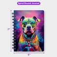thumbnail image 5 of Hippie Pitbull Portrait oil painting Watercolor Tie-dye Vintage Spiral Bound Journal Terrier Dog Lover 5x7in Spiral Notebook - 00015, 5 of 5