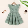 thumbnail image 2 of Vestido YOUNGER TREE 2-3T para niños pequeños con mangas con volantes, verde, 2 of 7