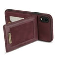 thumbnail image 6 of Dteck Flip Wallet Case for iPhone XR 6.1 inch,Luxury PU Leather Multi-functional Card Slot Case Holder Kickstand Shockproof Cover.For iPhone XR,Winered, 6 of 9