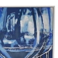 thumbnail image 2 of Benjara 49 x 59 Framed Canvas Oil Painting- 2 Wine Glasses- Blue and White, 2 of 5