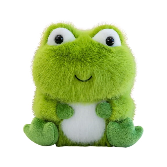 DAMAI Small Fuzzy Frog Plush - Stuffed Animals Plush Toy Sitting Soft Doll Plushies Soft Stuffed Animal, 6 Inch