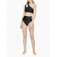 thumbnail image 3 of CALVIN KLEIN Women's Black Stretch Lined Bikini Cutout Moderate Coverage High Waisted Swimsuit Bottom M, 3 of 3