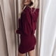 thumbnail image 3 of Moda mujer otoño Navidad cuello redondo sólido suelto con capucha cómodo vestido de manga larga Fridja  nbo2349, 3 of 8