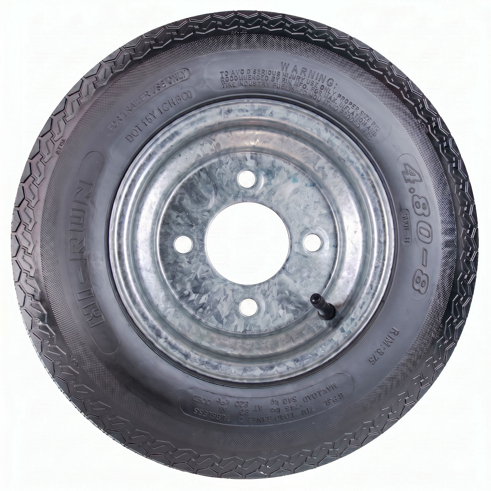 Hi-Run 2 Set SU01 4.80-8 4PR Boat Trailer Tire with 4-Lug Galvanized Wheel Assembly
