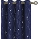 thumbnail image 1 of Cortinas opacas de color azul marino, 84 pulgadas de largo, 2 paneles con ojales, aislamiento térmico, cortinas opacas para ventana con línea ondulada y puntos impresos para dormitorio, 52 x 84 pulgad, 1 of 5