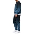 thumbnail image 5 of CCRFTGI Mens Sweatsuits Set 2 Piece Big and Tall Casual Sports Pullover Sweatshirt with Jogging Pants Fall Fashion Gym Workout Matching Outfits Blue 4XL, 5 of 5