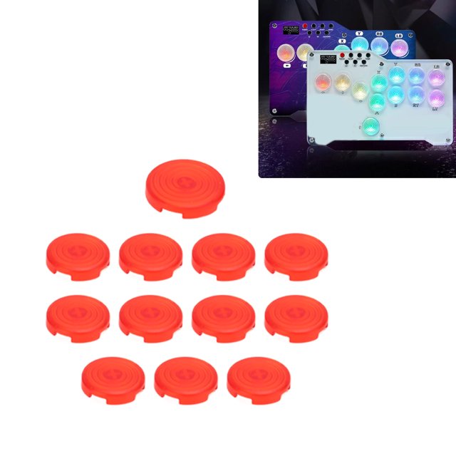 12pcs Button Cover, Transparent Anti Slip Button Covers for Kailh Cherry TTC, Easy Installation, Suitable for Fightbox Snackbox