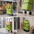 thumbnail image 4 of Pathside 2 in 1 Rolling Shopping Bag, Foldable Grocery Tote, Portable Cart with Detachable Wheels, Heavy Duty Oxford Cloth, 4 of 9