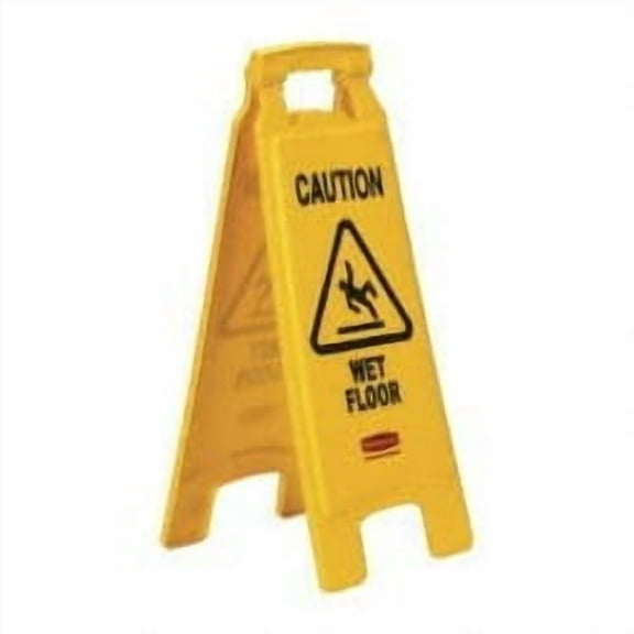 Rubbermaid Caution - Wet Floor, 11" Wide x 25" High, Plastic Floor Sign