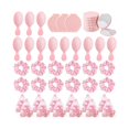 thumbnail image 1 of wonima44 48 Pcs Pink Party Favors, Pink Makeup Party Supplies, Including Hair Brushes, Elastic Scrunchies, Pocket Cosmetic Mirrors, and Organza Bags, Makeup Brush Accessories (48PCS), 1 of 1