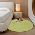 thumbnail image 4 of Vintage Fruit Green Round Area Rug 5ft Washable Large Round Rug for Living Room, Soft Non-Slip Circle Rugs for Dining Room, Farmhouse Retro Solid Color Linen Texture Floor Carpet for Bedroom Entryway, 4 of 8