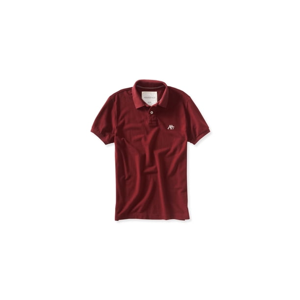 Aeropostale Mens A87 Ss Rugby Polo Shirt, Rojo, Grande