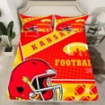 thumbnail image 2 of Manfei Kansas Queen Sheet Sets,Rugby Sports Flat Sheet,American Football Queen Fitted Sheet,Breathable Room Decorative,4-Piece, 2 of 7