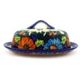 thumbnail image 3 of Polish Pottery 7¾-inch Butter Dish (Butterfly Splendor Theme) Signature UNIKAT Hand Painted in Boleslawiec, Poland + Certificate of Authenticity, 3 of 6