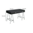 thumbnail image 5 of Benjara Writing Desk with MDF 2 Drawers and Metal Legs, White and Chrome-Finish:Black and Chrome, 5 of 5