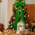 thumbnail image 4 of Scheam 1 Pack Christmas Tree Topper Satin Bow 47 inch Reusable Giant Bow Christmas Decorations Large Elegant Green Bows for Home Holiday Party Decorations, 4 of 7