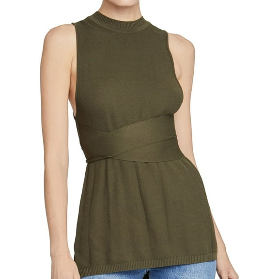 Rachel Roy Womens Conall Belted Tank Top, Green, X-Large