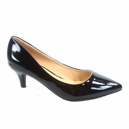 - Aburee-16 Patent Low Heel Pointed Toe Dress Heels