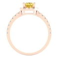thumbnail image 4 of Clara Pucci 14K Rose Gold Solid Gold Citrine Halo Anniversary Ring for Women - 0.89 cttw Princess Cut, 4 of 8