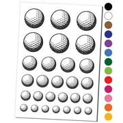 Golf Ball Sports Water Resistant Temporary Tattoo Set Fake Body Art Collection - Black