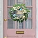 thumbnail image 1 of Corona de eucalipto artificial con letrero de bienvenida de madera, guirnalda verde primaveral para puerta de entrada y decoración de ventanas., 1 of 8
