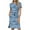Blue womens dresses, variant on Usmixi Womens Dresses Fashion Tie Waist Pocket Slit Hem Knee-Length Dresses Casual Tie-Dye Print Crewneck Short Sleeve Midi Summer Dress Blue l Under $5