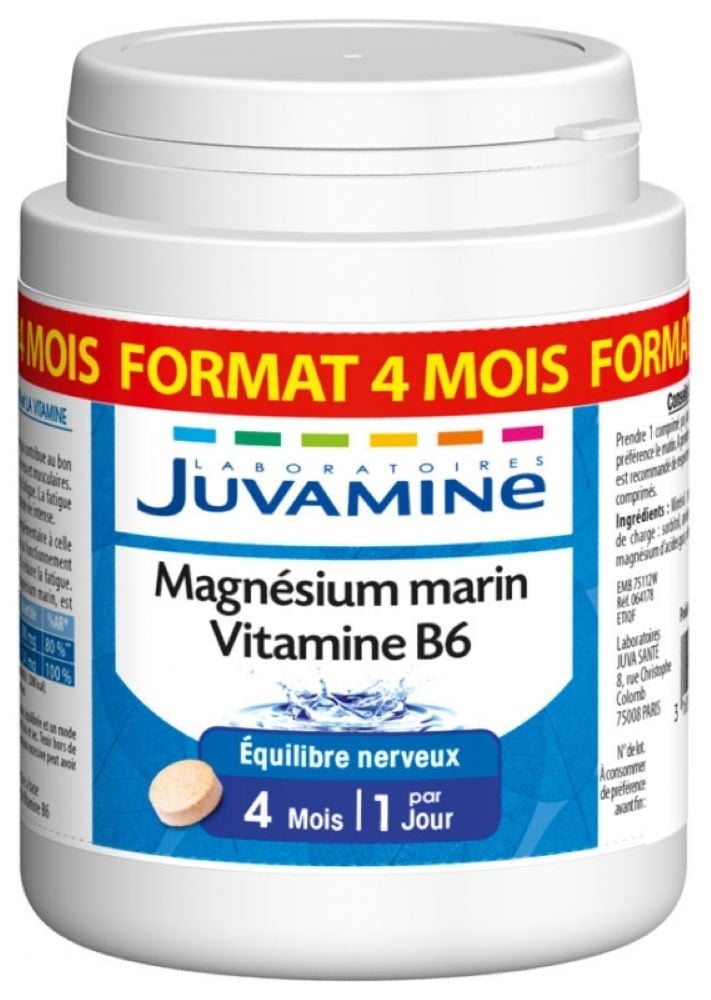 Juvamine Marine Magnesium Vitamin B6 120 Tablets
