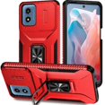 thumbnail image 1 of Funda para GANGXUN Motorola Moto G Play 2024 - Soporte metálico, Función magnética, Rojo, 1 of 5