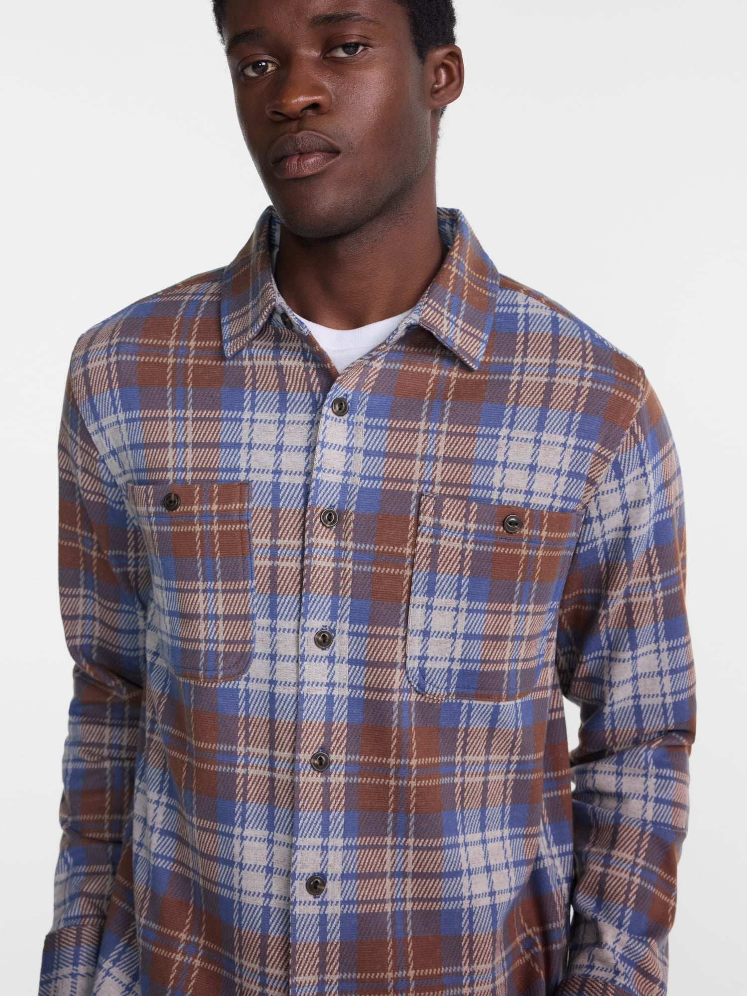 George Men's Knit Overshirt with Long Sleeves, Sizes XS-4XLT