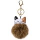 thumbnail image 1 of Llavero con forma de gato (1 unidad), imitación de pompón de piel sintética de conejo Rex y colgante de gato con cierre de aleación. Accesorios elegantes., 1 of 3