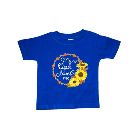 

Inktastic My Opa Loves Me with Sunflower Wreath Gift Baby Boy or Baby Girl T-Shirt