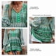 thumbnail image 5 of Blusa Manga Larga Patrón Impreso Cuello En V Botón Puños Elásticos Tops Casuales De Moda Para Mujer Verde L, 5 of 8