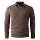 thumbnail image 5 of Blusa y camisa de manga larga con cuello vuelto para hombre, color liso, informal, elástica, deportiva, con botones, blusa de manga larga con cuello vuelto para hombre, tops de poliéster para hombre, 5 of 9