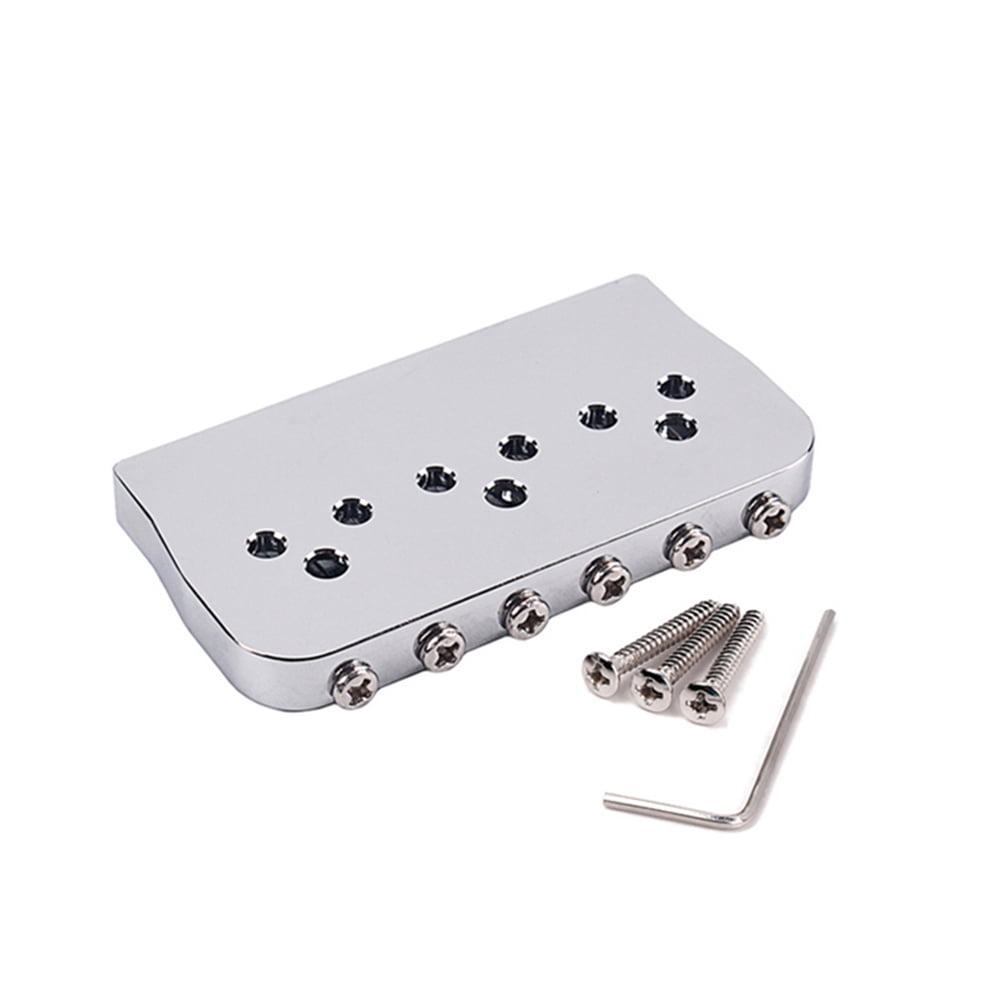 PBPBOX 1 Set Electric Guitar Bridge Accessories Silver Steel Tremolo Bridge Plate for Guitarists