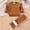 Brown#1, variant on SERTG Girls Solid Color Tops with Round Neck Long Sleeve Ruffle Sleeve and Long Pants Set Spring Fall Elegant Sweet Stylish Two Piece Outfit for Toddlers 0-6 Years(Pink,4 Years)