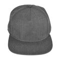 thumbnail image 3 of DALIX Premium 5 Panel Wool Blend Hat Flat Bill Cap Snapback (Dark Gray/Black), 3 of 5