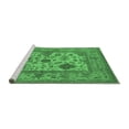 thumbnail image 2 of Ahgly Company Machine Washable Indoor Rectangle Oriental Emerald Green Industrial Area Rugs, 5' x 8', 2 of 4