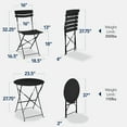 thumbnail image 3 of Best Choice Products 3-Piece Small Bistro Set, Folding Patio Furniture Set of 2 Chairs and Table - Black, 3 of 9