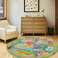 thumbnail image 5 of Socofuz Kids Town City Road Map Activity Round Area Rug,Circle 47 inch Children Carpet for Children's Bedrooms and Playrooms, 5 of 9
