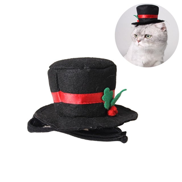 Mascota perro gato sombrero de copa disfraz de Cosplay sombrero de copa negro Navidad Halloween Cosplays accesorios suministros de disfraces de vacaciones
