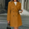 thumbnail image 3 of qucoqpe Womens Trench Coat Double Breasted Mid-Length Peacoat Jackets, 3 of 6