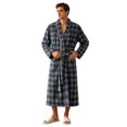 thumbnail image 2 of SELONE Mens Robes Plush Comfy Flannel Bathrobe Lace up Side Argyle Long Sleeve Towel Robe with Pockets Home Sleepwear, 2 of 9