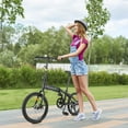 thumbnail image 5 of Zimtown 20" Adult Folding Bike, 7 Speed Shimano Lightweight City Commuter Bicycle, Black, 5 of 8