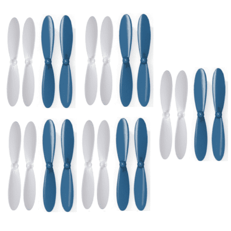 HobbyFlip Blue White Propeller Blades Props 5x Propellers Compatible with Hubsan X4 H107C+ PLUS