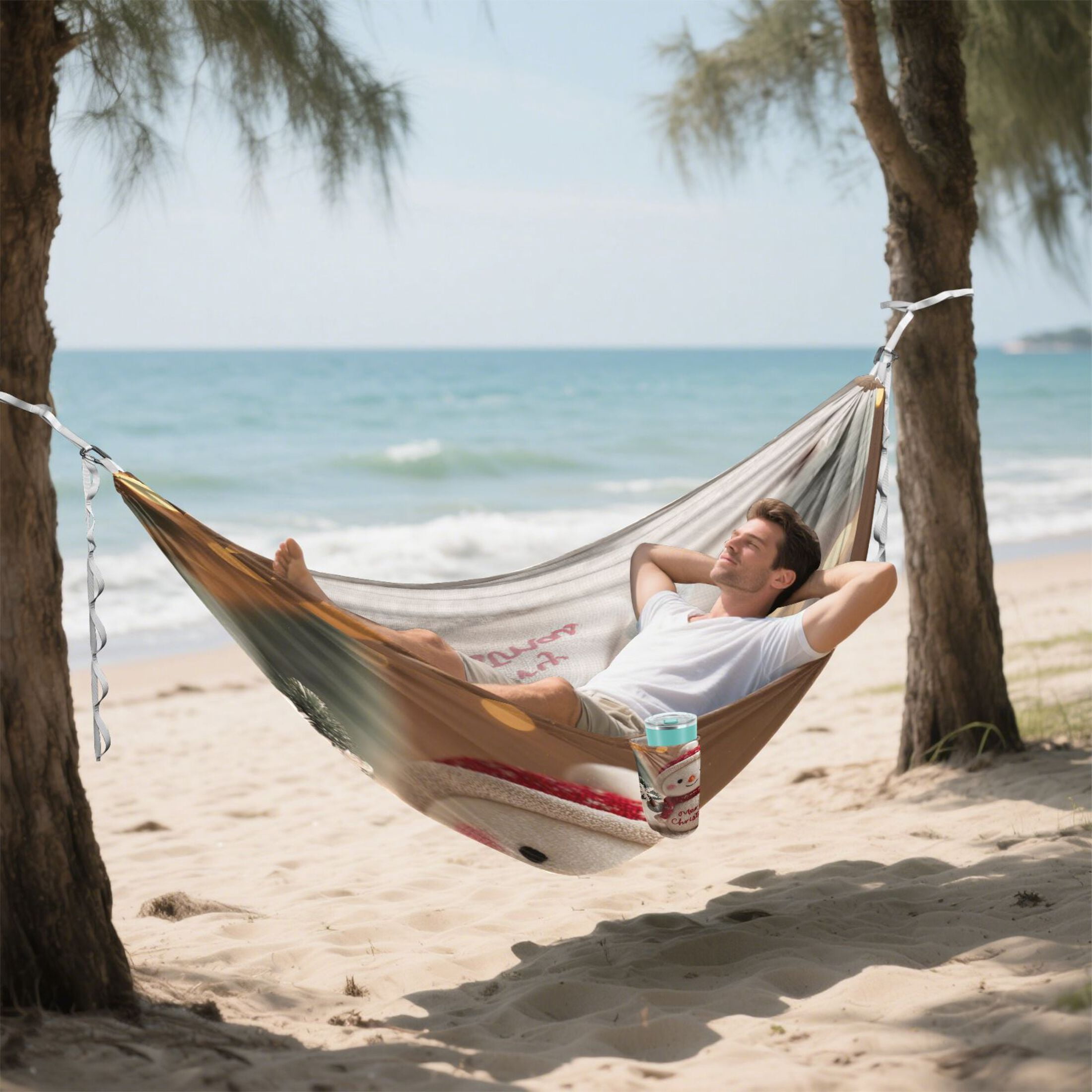 Hammock Camping Hammock Nylon Portable Hammock Travel Camping Hammock Christmas Snowman Cartoon