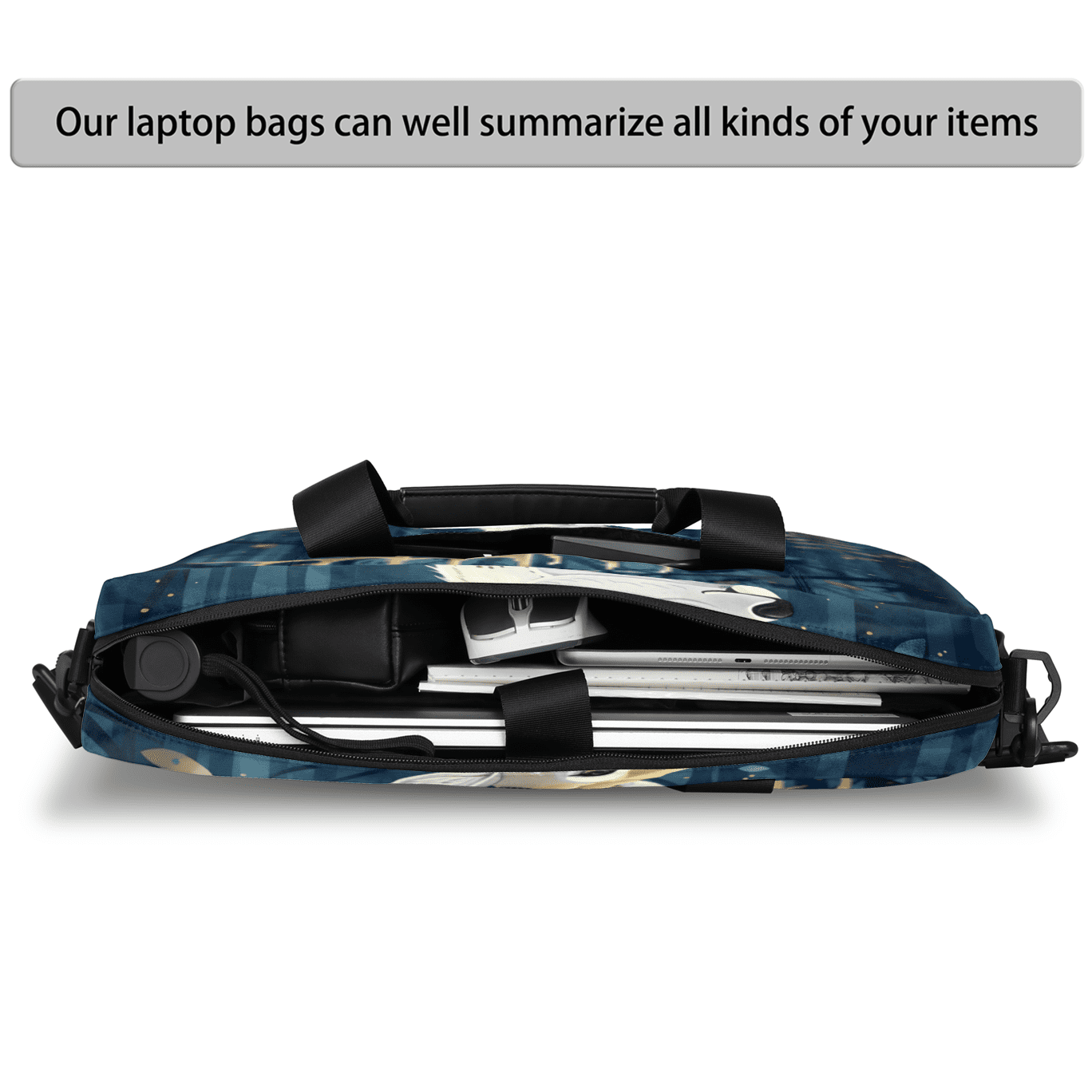 Herdesigns Forest Deer Laptop Bag for Women Men, Computer Case Briefcase Messenger Bags, 15-15.6 inch Laptop Sleeve Shoulder Bag