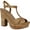 Beige, variant on SUN STONE Womens Beige 1" Platform Cushioned T-Strap Jamie Round Toe Block Heel Buckle Dress Slingback Sandal 10 M
