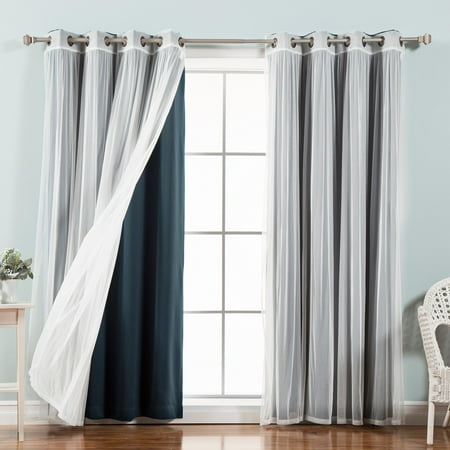 Best Home Fashion Mix Match Tulle Sheer Lace Blackout Curtain Best Home Fashion Mix Match Tulle Sheer Lace Blackout Curtain Set Of 4