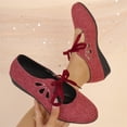 thumbnail image 5 of HTHLVMD orthopedic shoes for women wide width, Women's Daily Shoes, Low Heel Loafers, Lace Up Canvas Shoes, Women's Lace Up Low Heel Loafers Casual Comfortable Canvas Walking Shoes, Red 6, 5 of 9
